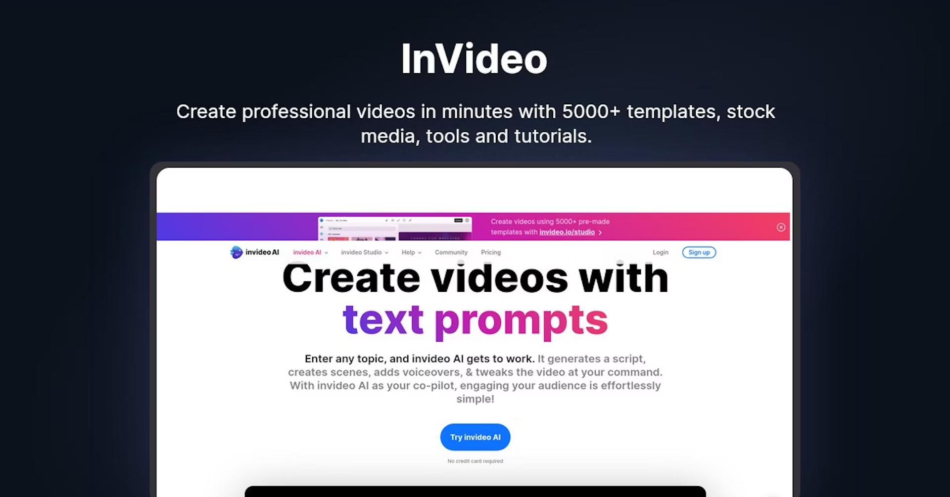 Create stunning videos with Invideo