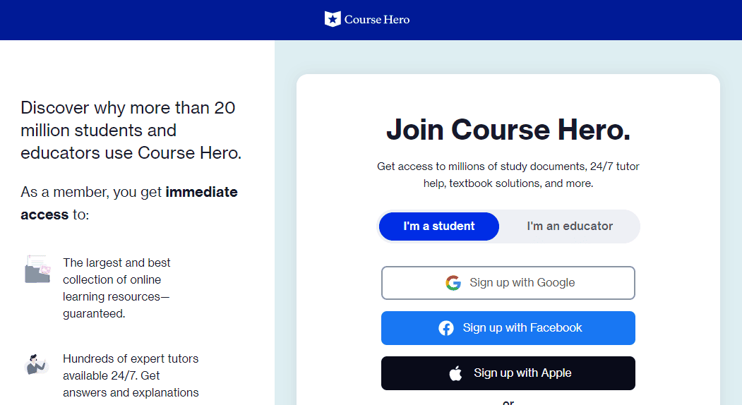 Sign-in to Course Hero