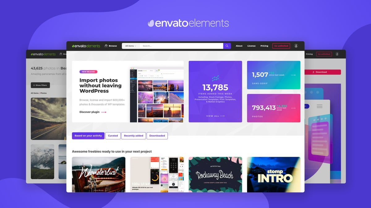 Plans offered by Envato Elements