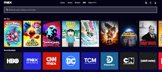 Max Streaming Homepage